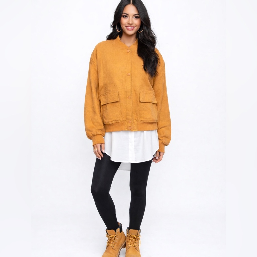 Hunter & Brown Tan Size L Bomber Coat